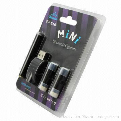 Promotional Mini Rechargeable E-cigarette with Blister Package, 180mAh Battery Capacity